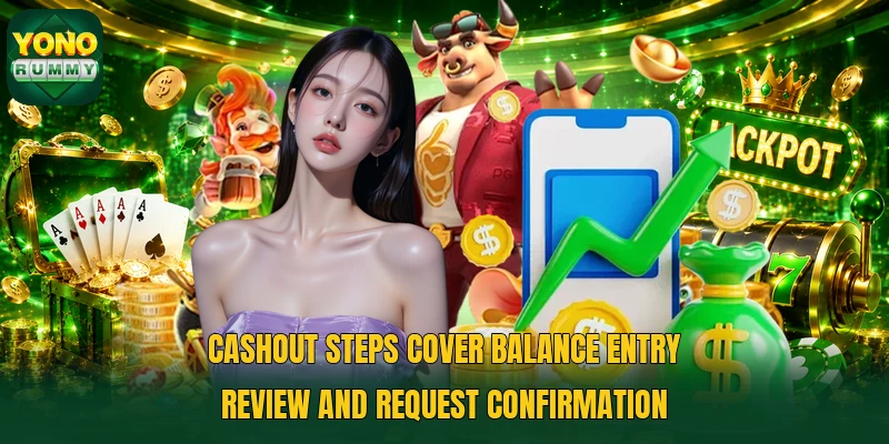 Cashout steps cover balance entry review and request confirmation Cashout steps cover balance entry review and request confirmation
