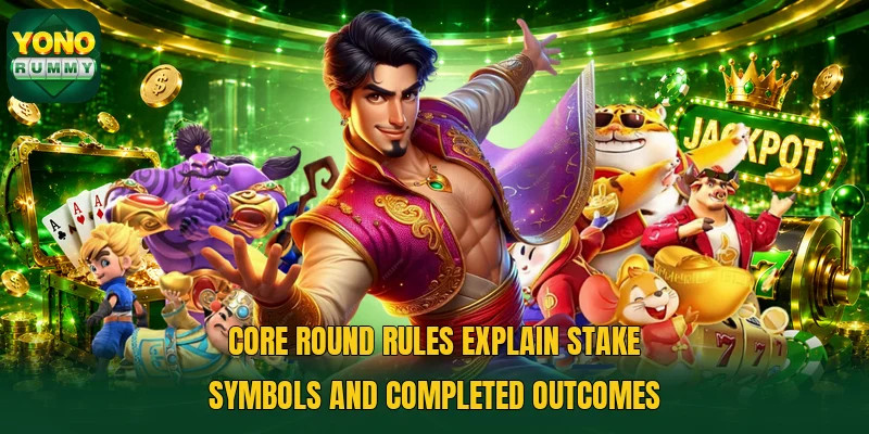 Core round rules explain stake symbols and completed outcomes Core round rules explain stake symbols and completed outcomes