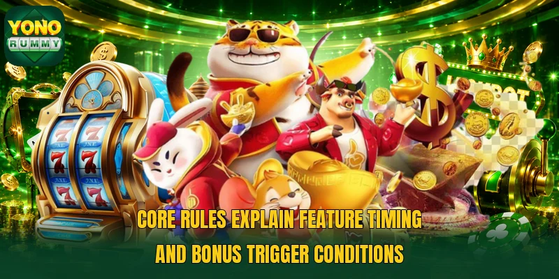 Core rules explain feature timing and bonus trigger conditions Core rules explain feature timing and bonus trigger conditions