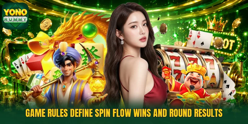 Game rules define spin flow wins and round results Game rules define spin flow wins and round results