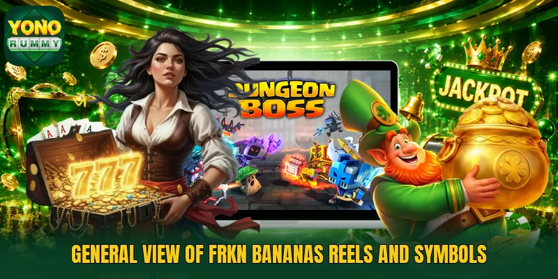 General view of FRKN Bananas reels and symbols General view of FRKN Bananas reels and symbols