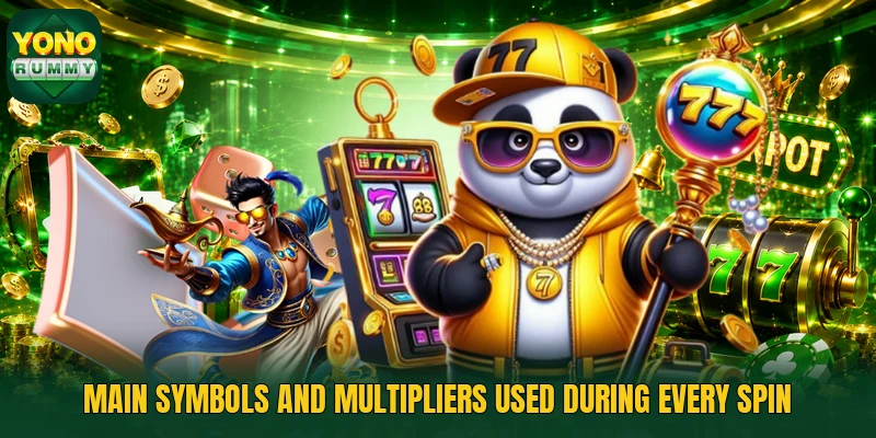 Main symbols and multipliers used during every spin Main symbols and multipliers used during every spin