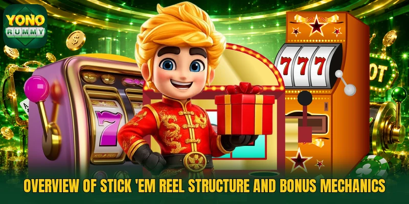 Overview of Stick 'Em reel structure and bonus mechanics Overview of Stick 'Em reel structure and bonus mechanics