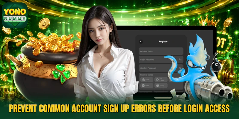 Prevent common account sign up errors before login access Prevent common account sign up errors before login access