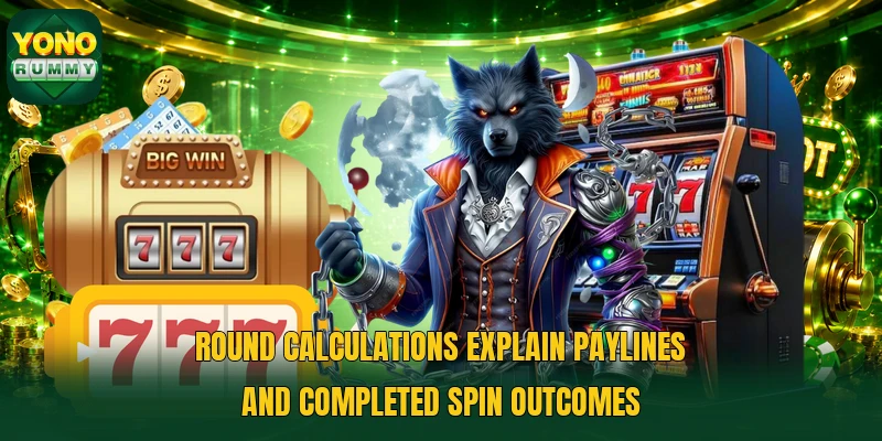 Round calculations explain paylines and completed spin outcomes Round calculations explain paylines and completed spin outcomes