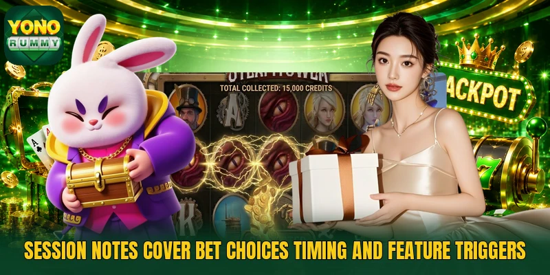 Session notes cover bet choices timing and feature triggers