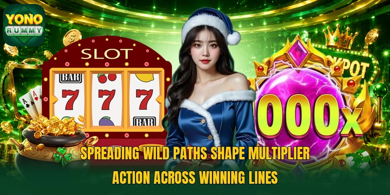 Spreading wild paths shape multiplier action across winning lines Spreading wild paths shape multiplier action across winning lines