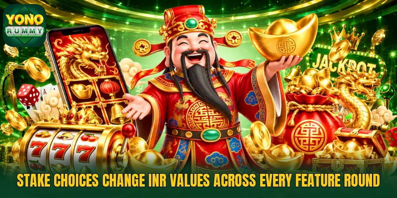Stake choices change INR values across every feature round Stake choices change INR values across every feature round