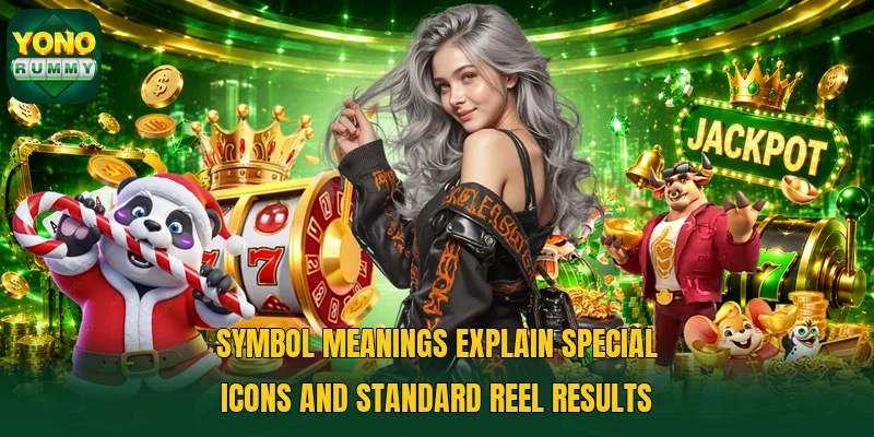 Symbol meanings explain special icons and standard reel results Symbol meanings explain special icons and standard reel results